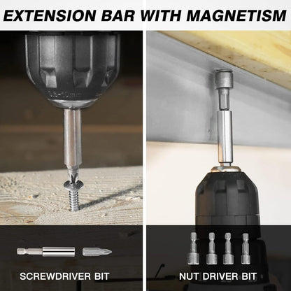 C P CHANTPOWER Drill Bit Sets, 100 Pcs HSS Titanium Screwdriver Bits Set with Storage Case for Metal, Wood, Masonry, Includes Countersink Drill Bit