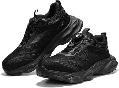 Safety Trainers Men Women Steel Toe Cap Trainers with Swivel Buckle Lightweight Comfortable Breathable Work Shoes Non Slip Puncture Proof Safety Shoes Size 12