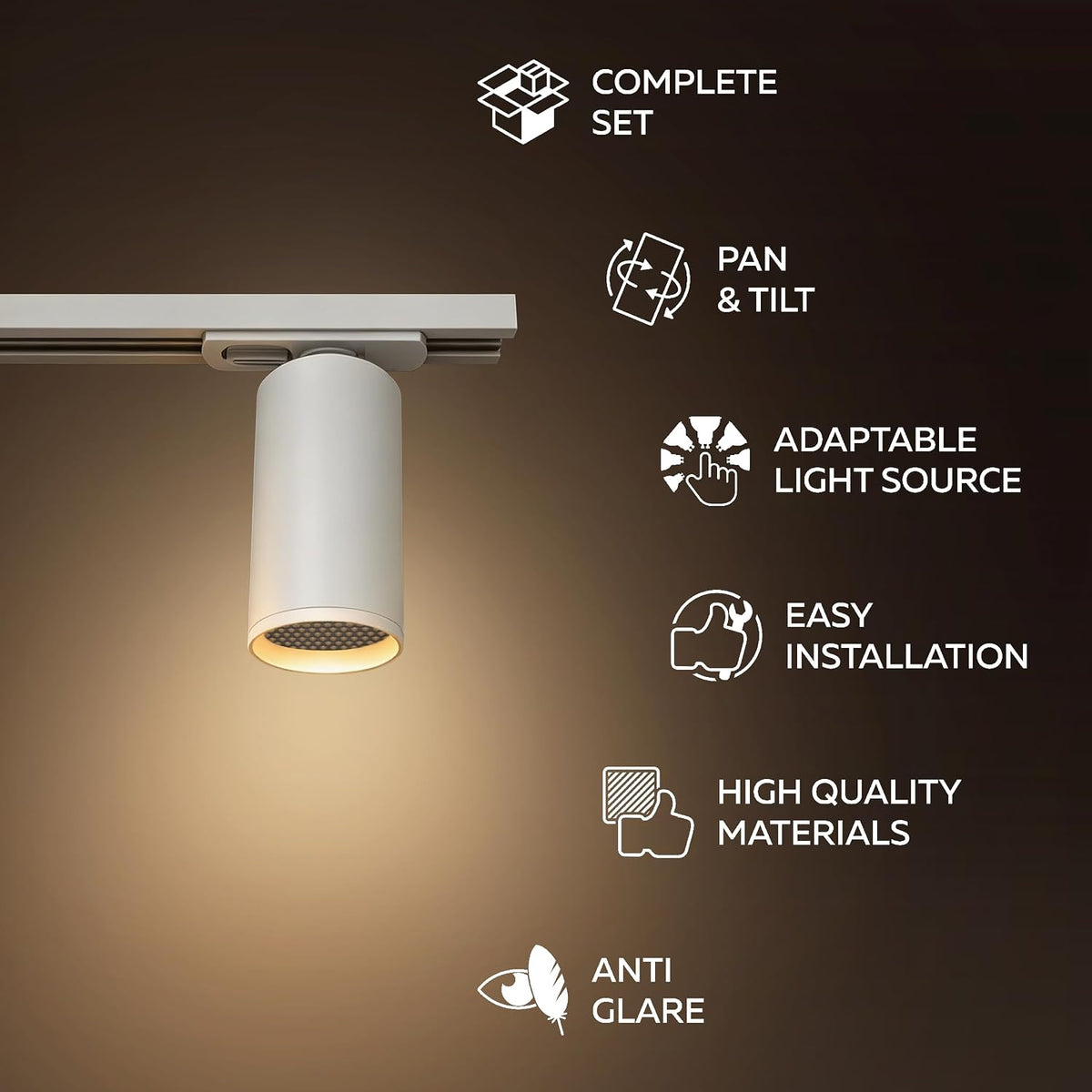 CALEX Tracklight 2M, Ceiling Track Lighting, Excl. 4 GU10 Spotlights, White