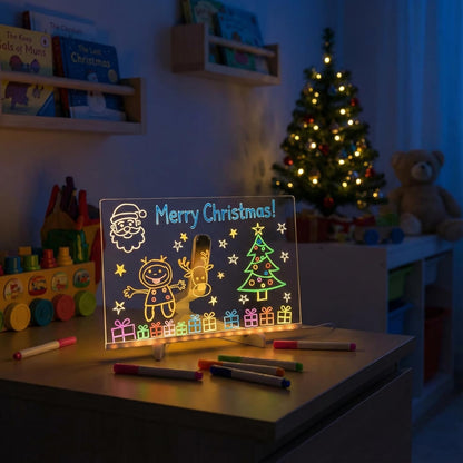 Charmy LED Note Board Night Light – Rewritable Acrylic Message Board with Adjustable Stand & Pen – 3000K Warm Light USB Desk Lamp for Bedroom, Office & Gift (20×30 cm / 8×12 in)