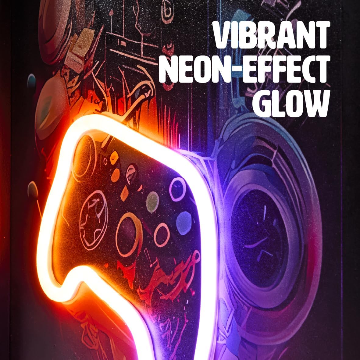 Global Gizmos Gamer Neon Sign Wall Light (Gaming Controller)