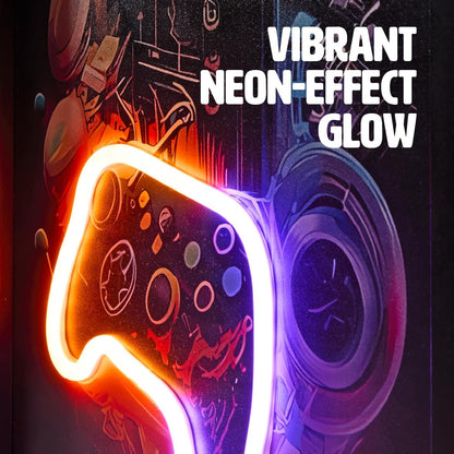 Global Gizmos Gamer Neon Sign Wall Light (Gaming Controller)