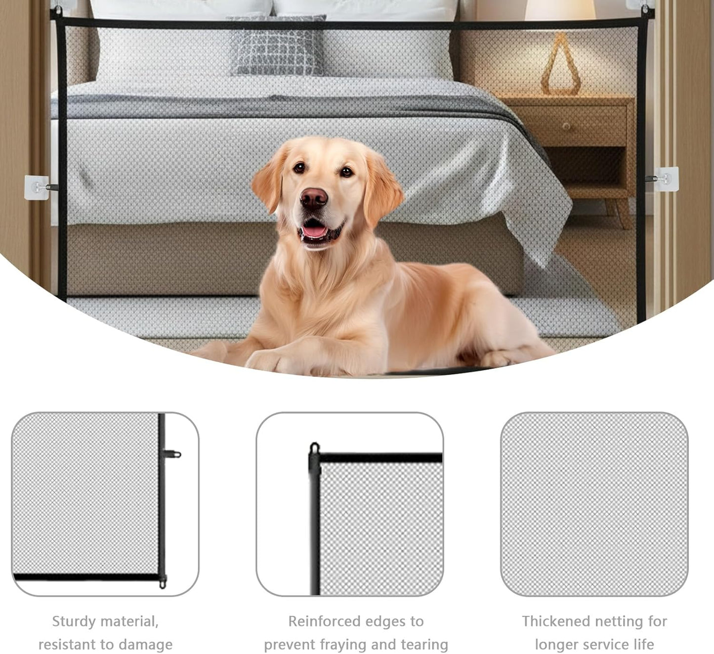 Stair Gates for Dogs Safety Gates for Dogs 110x72cm Mesh Baby Gates for Stairs Safety Gate for Small Medium Pets Hallway Doorways Indoor Outdoor