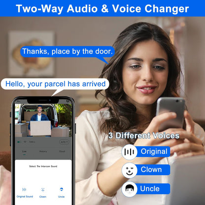 Video Doorbell Camera Wireless, 2K HD Smart Door Bell Camera, PIR Motion Detection,Battery Powered, Instant Alerts, 2-Way Audio, Night Vision, 2.4G WiFi, IP66, SD Card/Cloud ,Compatible with Alexa
