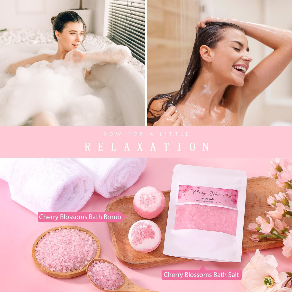 Birthday Gifts For Women, Cherry Blossom Pamper Gift For Her, Ideas Present For Mum, Best Friend, Sister, Relaxation Spa Ladies Gifts Self Care Package For Her, Christmas Xmas Friendship Pamper Hamper