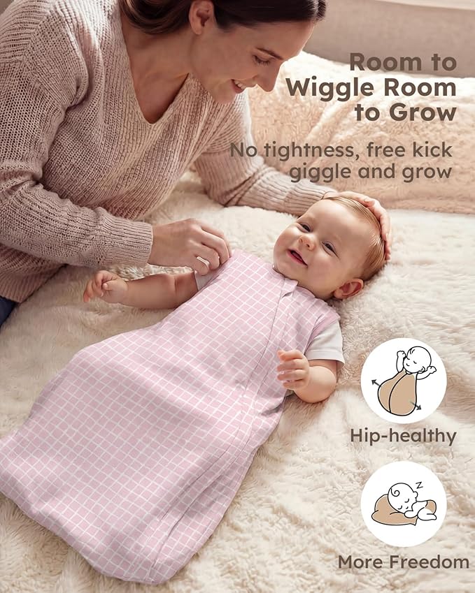 Yoofoss Baby Sleep Sack 0-24 Months 100% Organic Cotton Wearable Blanket for Babies 2-Way Zipper 0.5 Tog Newborn Sleeping Sack, Soft Lightweight Durable