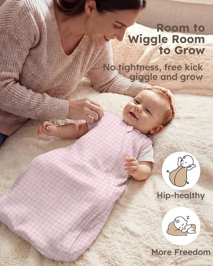 Yoofoss Baby Sleep Sack 0-24 Months 100% Organic Cotton Wearable Blanket for Babies 2-Way Zipper 0.5 Tog Newborn Sleeping Sack, Soft Lightweight Durable