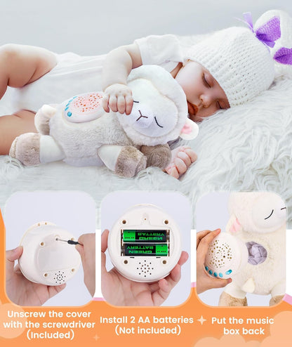 Baby Soother Sheep Toy, Sound Machine Baby Sleep Aid with 7 Soothing Sounds