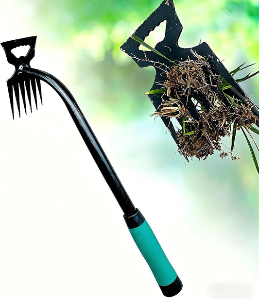 Gardening Hand Weeder Tools, Weeding Artifact Uprooting Weeding Tool, Durable Manganese Steel Hand Weeder Tool, Manual Multifunctional Weeders Gardening Tools for Yard and Garden (6 Teethes)