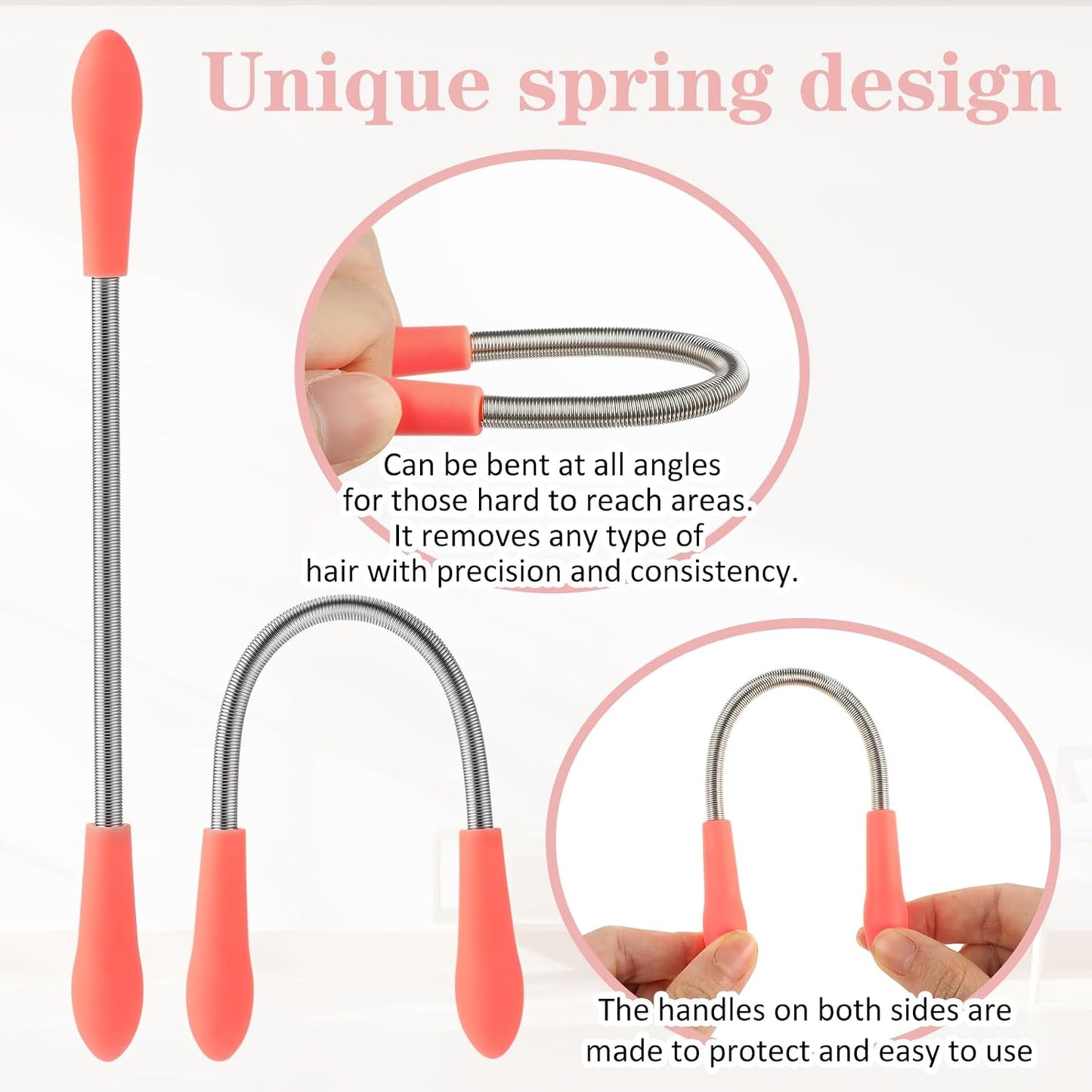 9 Pcs Facial Hair Spring Remover Women, Face Epilator Coil Spring Threading Tool, Manual Face Hair Epilator for Women Upper Lip Chin Cheeks Mustache