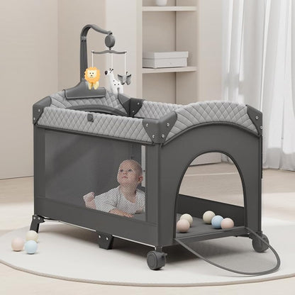 Portable Bedside Crib, Foldable Travel Baby Cot for Co-Sleeping
