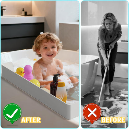 LANMOU Bath Splash Guard for Kids, 31.5 Inch, 11 Suction Cups