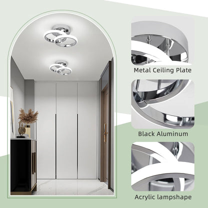 EIDISUNY Led Ceiling Light Dimmable 28cm Modern Round LED Ceiling Lamp with Remote Control, Ceiling Lighting Fixture for Kitchen Bedroom Living Room Hallway Office - 24W, Silver, 28cm, 3000K-6000K [Energy Class E]