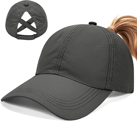 heekpek Baseball Cap for Women Ponytail Cap Ladies Sun Cap Summer Womens Caps Lightweight Quick Dry Outdoor Sports Criss Cross Mesh Breathable Hat