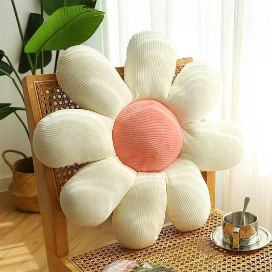OstepDecor White Flower Pillow, Flower Shaped Pillows, 60 x 60 cm