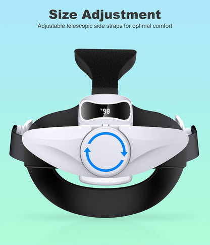 Snug Head Strap for Meta Quest 3/3S/Quest 2 with 10000mah Hot-Swappable Battery Pack,Double Knobs Adjustable Elite Strap Replacement,VR Headset Accessories Strap Enhanced Support&Reduce Pressure