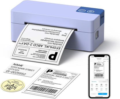 Bluetooth 4x6 Thermal Shipping Label Printer for Parcels, Violet
