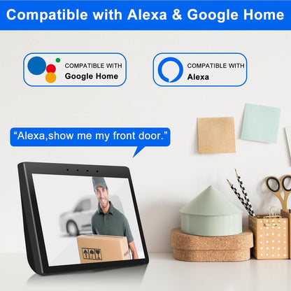 Video Doorbell Camera Wireless, 2K HD Smart Door Bell Camera, PIR Motion Detection,Battery Powered, Instant Alerts, 2-Way Audio, Night Vision, 2.4G WiFi, IP66, SD Card/Cloud ,Compatible with Alexa