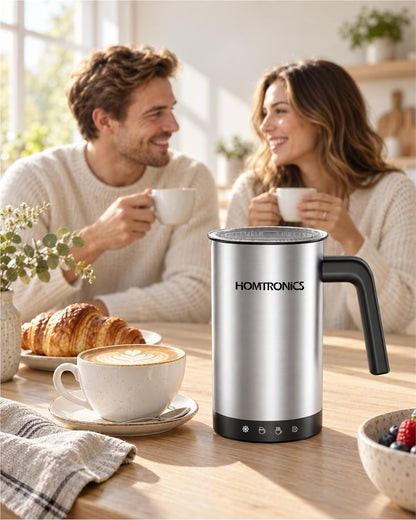 Waterproof Milk Frother&Steamer,90% Frothing Ratio, Auto Shutoff