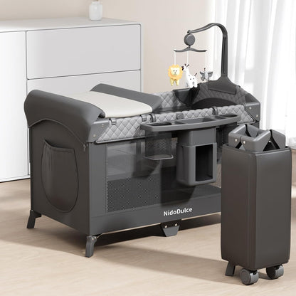 Portable Bedside Crib, Foldable Travel Baby Cot for Co-Sleeping