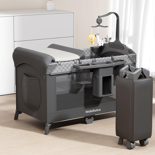 Portable Bedside Crib, Foldable Travel Baby Cot for Co-Sleeping