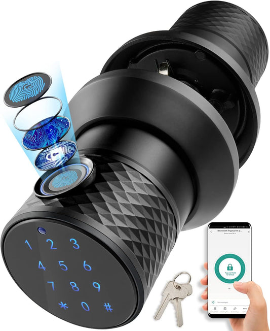 Smart Door Lock, Bluetooth Keyless Fingerprint/Touchscreen Door Knob