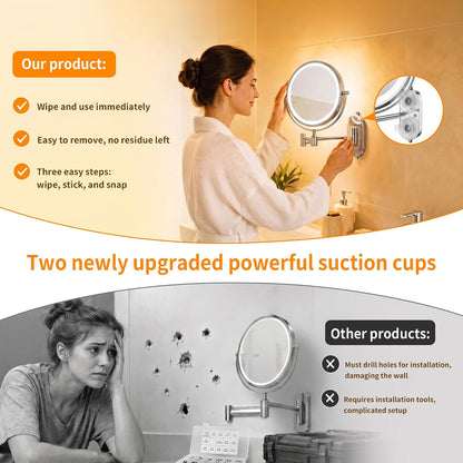 iCare 8'' Shaving Mirror Wall Mounted With Light - 1X/30X Magnifying Mirror