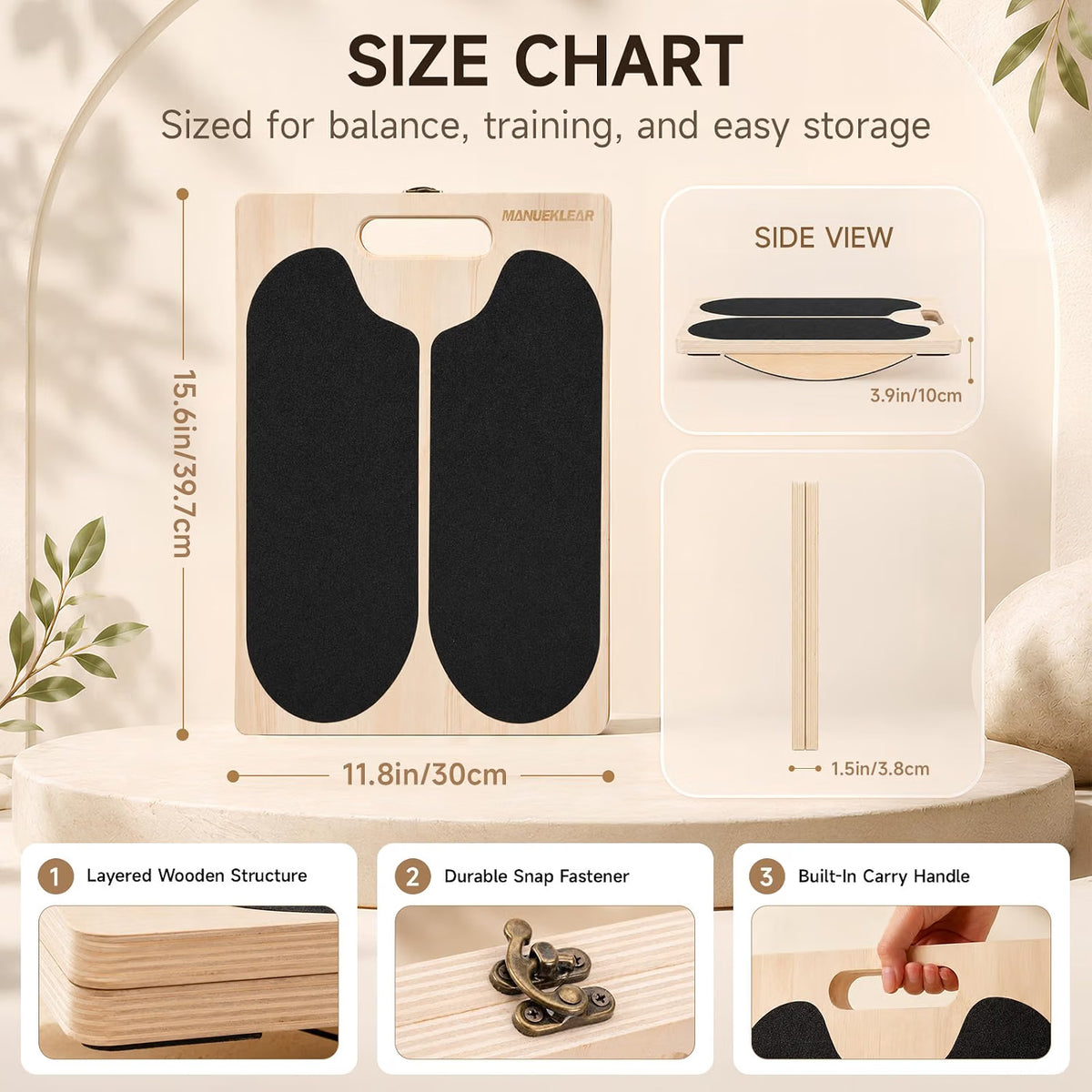 3-in-1 Slant Boards & 180°/360° Balance Board, 136kg Capacity