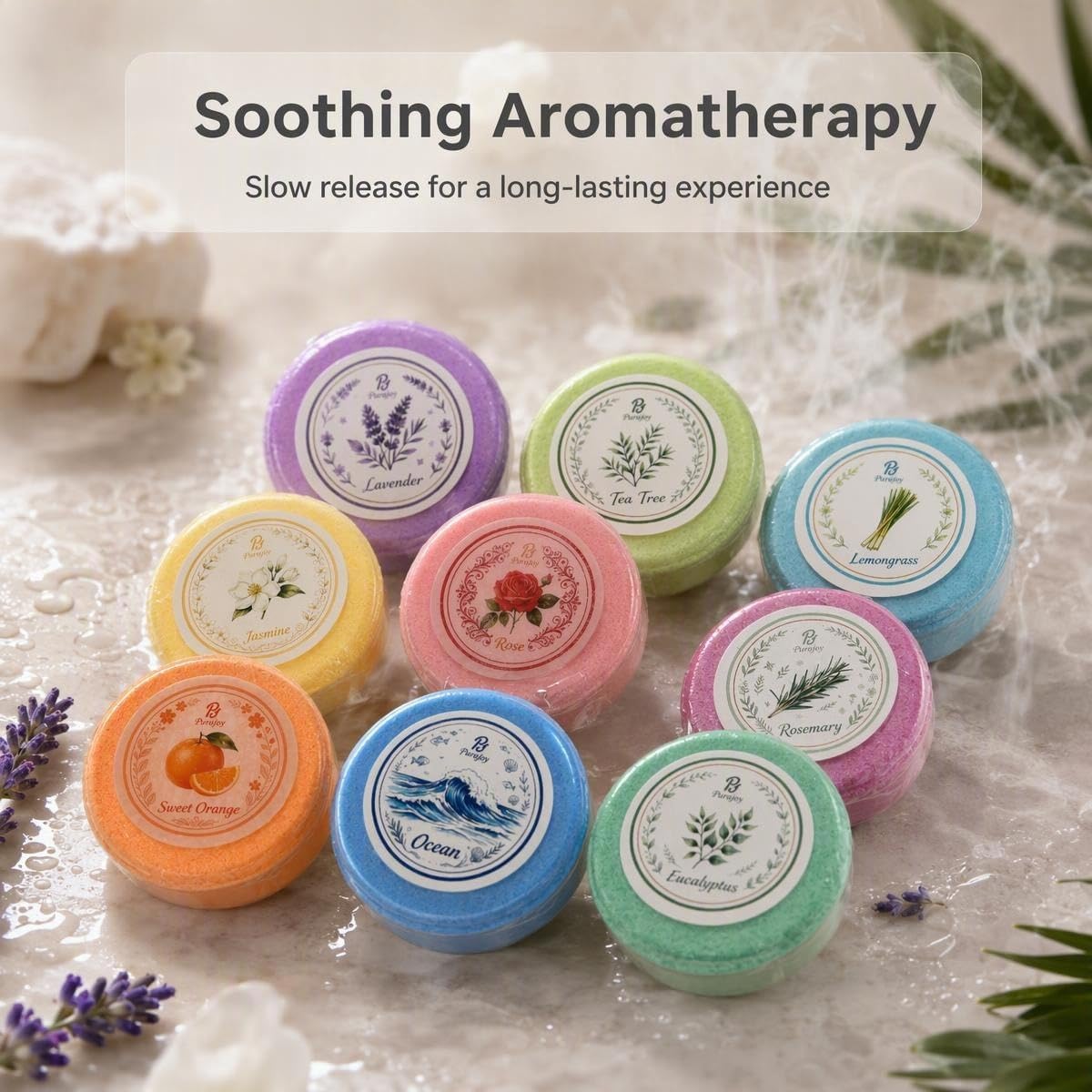 Aromatherapy Shower Steamers, 9 Pcs 9 Scents