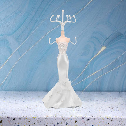 Lurrose Jewelry Display Stand for Necklaces and Earrings Elegant Cloth and Metal Organizer for Home Decor for Anniversaries Birthdays and Christmas