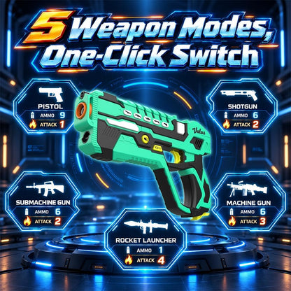 VATOS Rechargeable Laser Tag Set for 4 Players - 360° Combat, 2.4GHz Real-time Data Sync, Night Ready & 5 Weapon Modes - 4 Guns 4 Vests 4 Rear Receivers - Birthday Gifts for Kids Teens