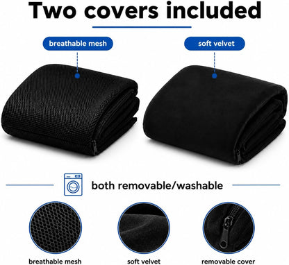 Coccyx Seat Cushion, 50D Memory Foam with 2 Washable Covers