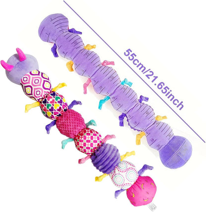 Baby Infant Caterpillar Musical Stuffed Animal Soft Toy with Multi-Sensory Crinkle, Rattle and Textures, Baby Girl Toy Birthday Gift for 0 3 6 9 12 Months+