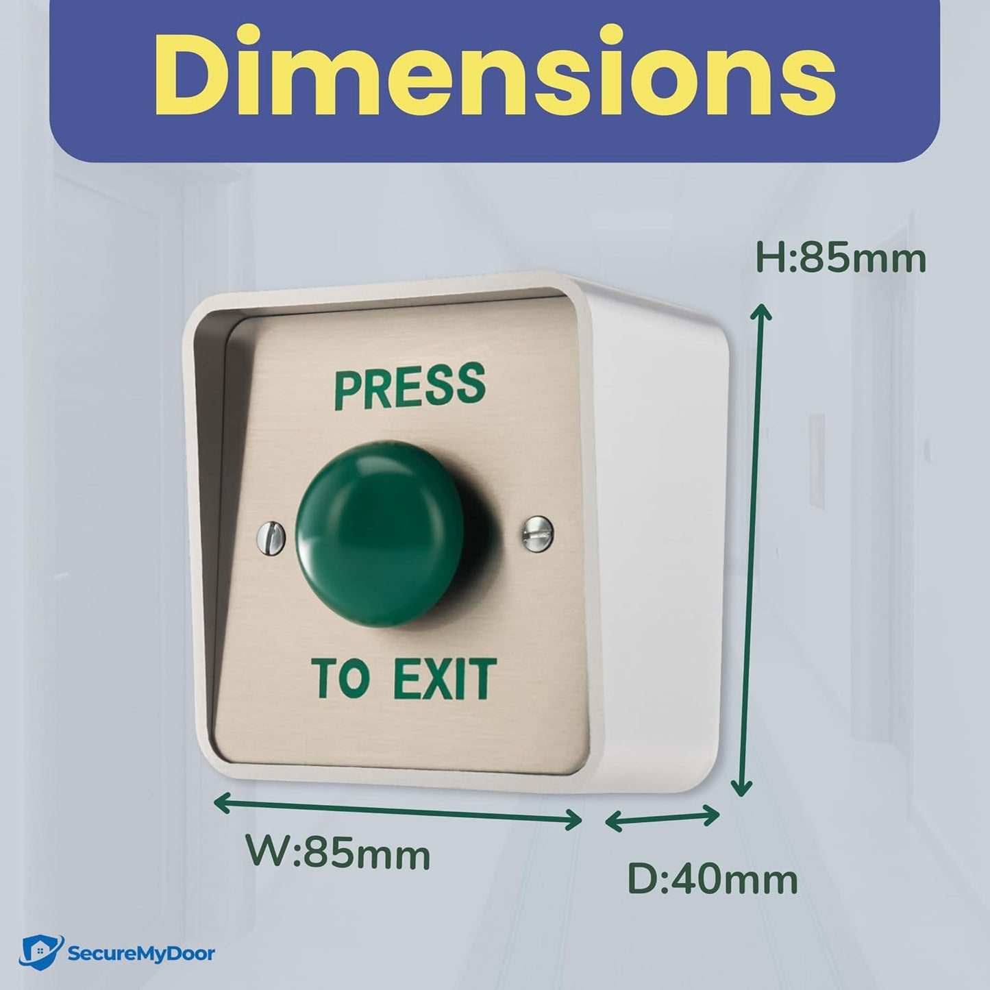 SecureMyDoor Outdoor IP65 PRESS TO EXIT Button