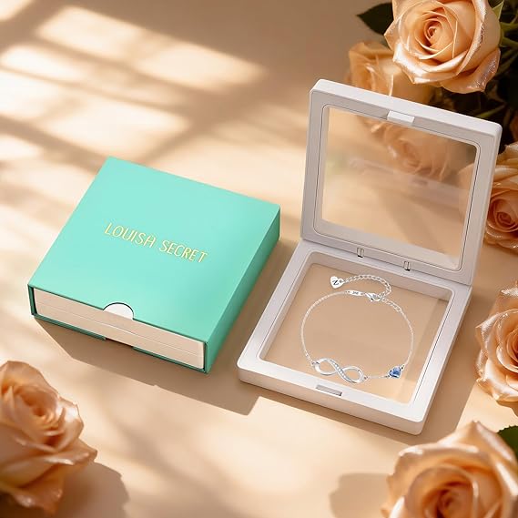 LOUISA SECRET Bracelets for Women A-Z Capital Initial Heart Infinity Bracelets for Women, Jewellery Gifts for Women/Wife/Her/Mum Anniversary Birthday Mothers Day Christmas Valentines