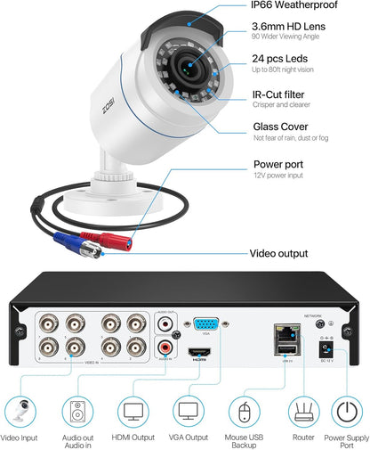 Zosi 4 Pack Security Camera Only In White