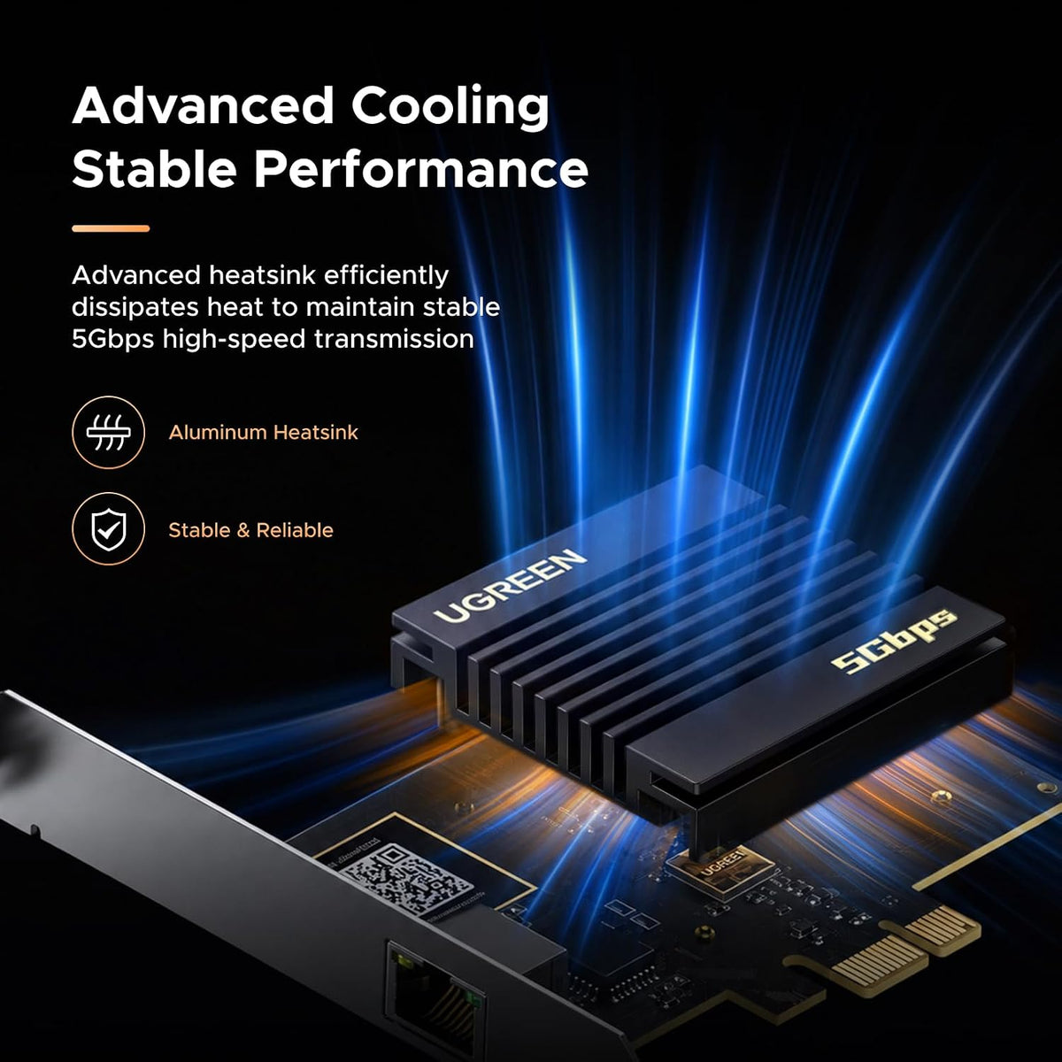 UGREEN 5 Gigabit PCIE Network Card for PC Gaming NAS
