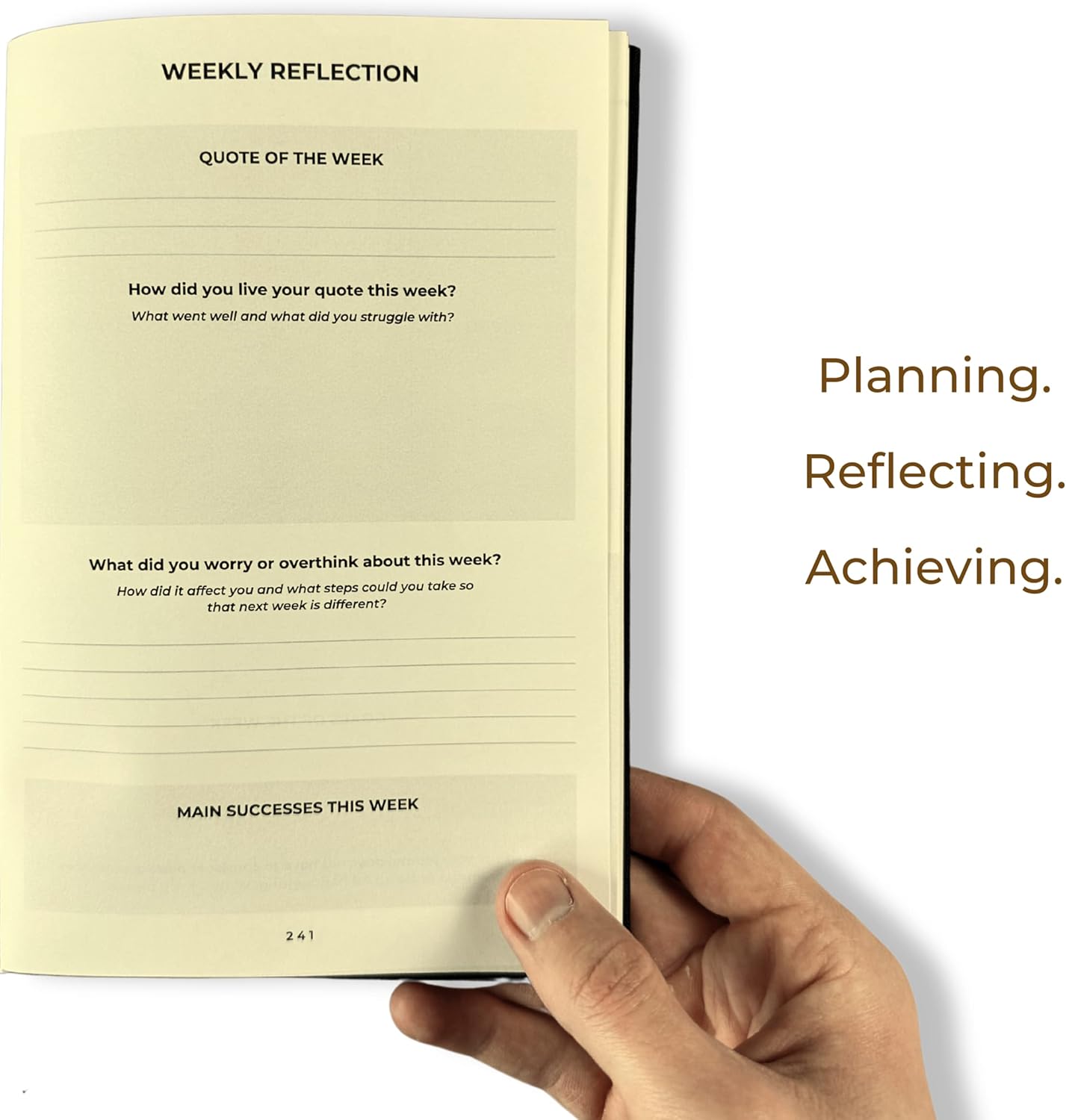 Goal-Focused Journal & Inspirational Quote Cards | The #1 Daily Planner to Achieve Your Goals | 6 Month Undated Diary for Productivity, Improvement, and Mindfulness (Black)