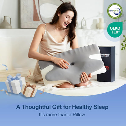 Winthome Memory Foam Pillow for Neck Pain, Restorative Sleep Cervical Pillow, 60D Slow Rebound Ergonomic Pillow with Removable Cover