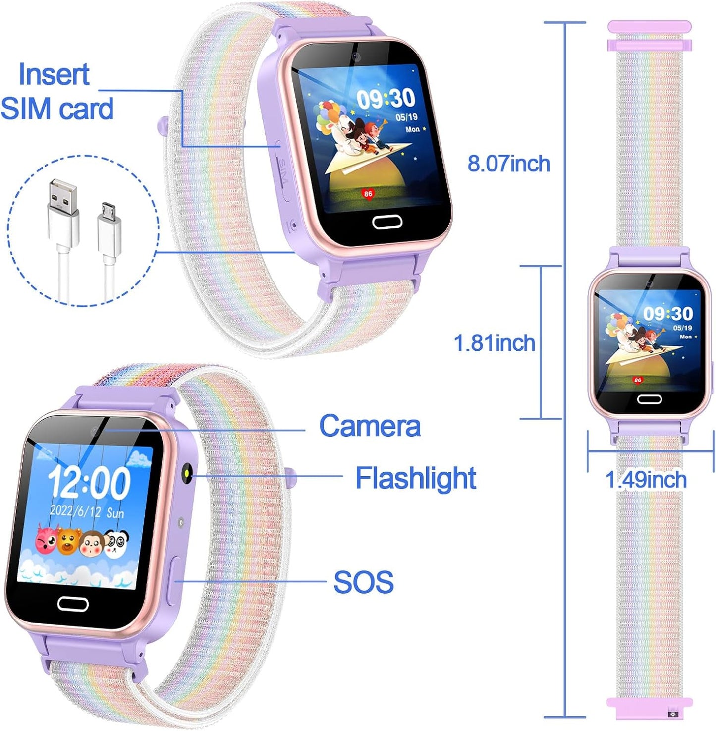 Kids Smartwatch T36 in Purple