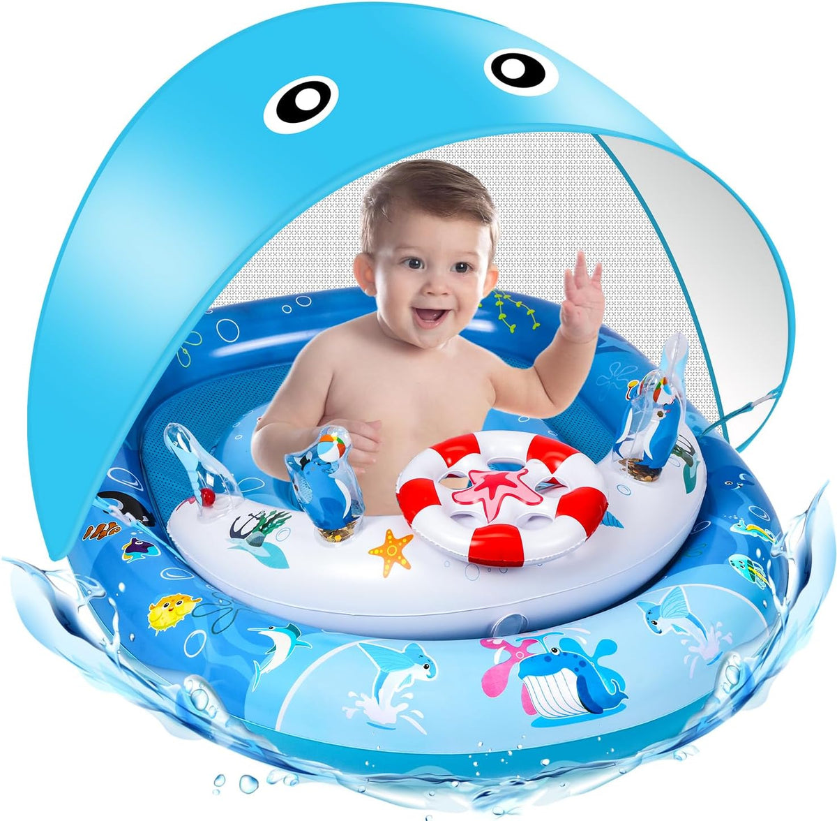 Inflatable Pool Float, ACELIFE Swimming Float with Adjustable Safety Seat | Swimming Pool Float Swimming Ring Dual Airbag Safe Design