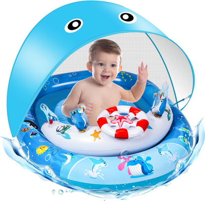 Inflatable Pool Float, ACELIFE Swimming Float with Adjustable Safety Seat | Swimming Pool Float Swimming Ring Dual Airbag Safe Design