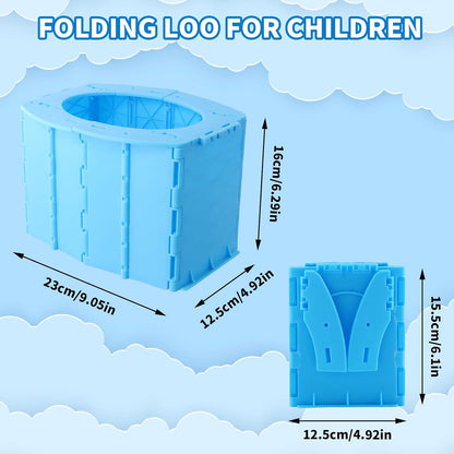 Portable Travel Potty Toddler, Travel Potty Training Toilet, Baby Mobile Toilet with Storage and Cleaning Bags, Suitable for Car Camping Tourism Outdoor Indoor, Blue