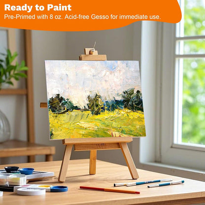 Koncci 3 Pack Stretched Canvas for Painting, (30x20 20x15 15x10cm) Framed Blank Canvas Set, Acid-Free/Cotton/280 GSM/Triple Primed Canvases for Acrylic, Oil Paint & Wet Art Media Artwork School