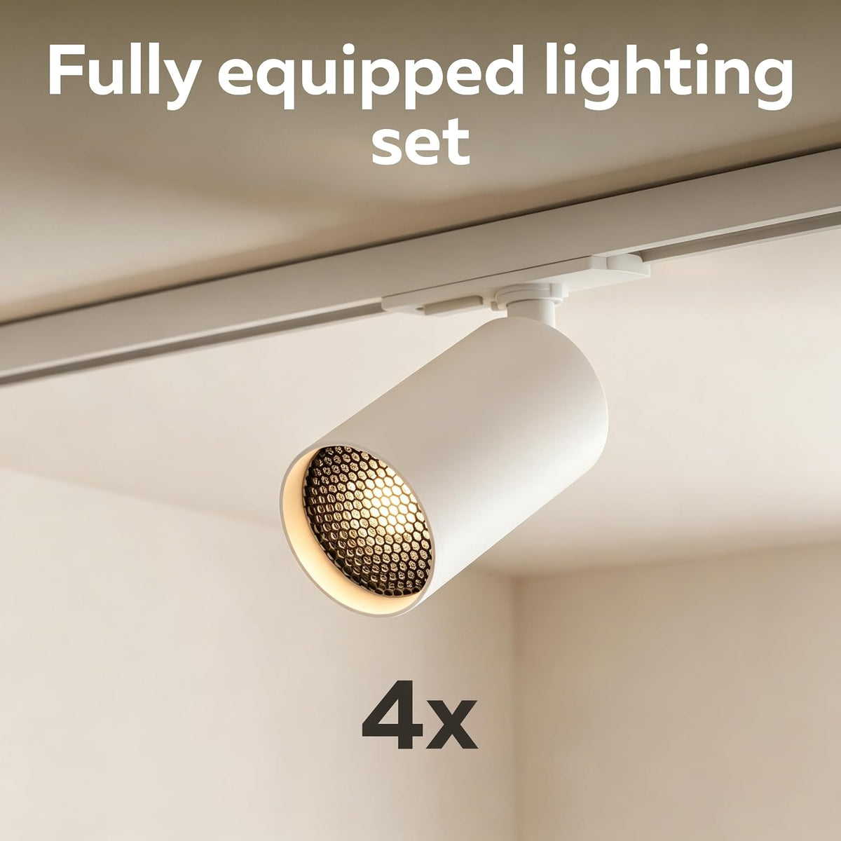 CALEX Tracklight 2M, Ceiling Track Lighting, Excl. 4 GU10 Spotlights, White