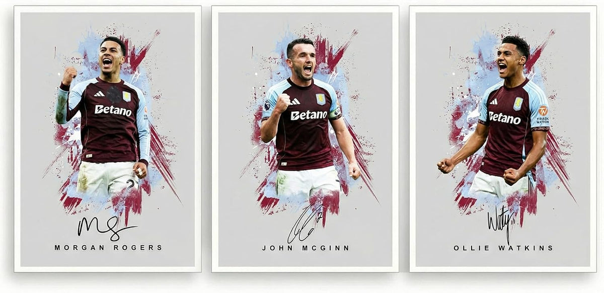 Mounted Gifts Trading Morgan Rogers Aston Villa Signed A4 Poster Photo Print Framed Autograph Gift Football England ((A4 Unframed) Rogers Watkins McGinn)