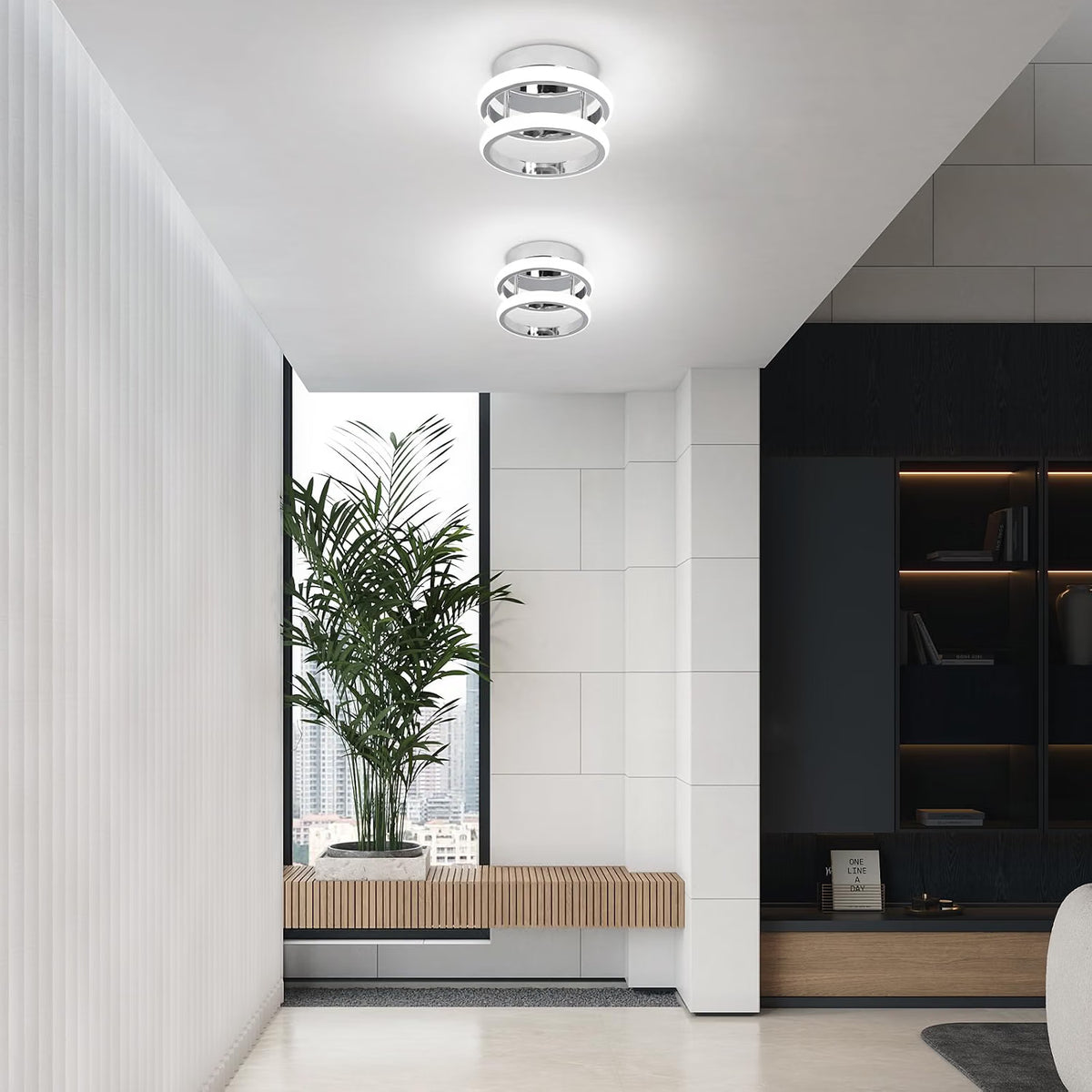 EIDISUNY Led Ceiling Light Dimmable 28cm Modern Round LED Ceiling Lamp with Remote Control, Ceiling Lighting Fixture for Kitchen Bedroom Living Room Hallway Office - 24W, Silver, 28cm, 3000K-6000K [Energy Class E]