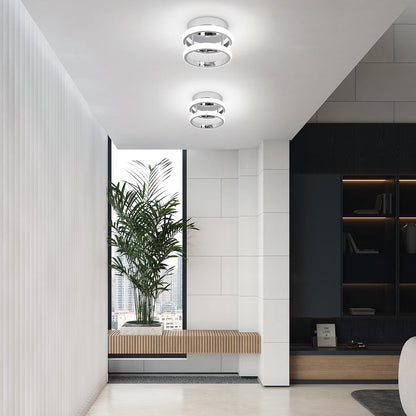 EIDISUNY Led Ceiling Light Dimmable 28cm Modern Round LED Ceiling Lamp with Remote Control, Ceiling Lighting Fixture for Kitchen Bedroom Living Room Hallway Office - 24W, Silver, 28cm, 3000K-6000K [Energy Class E]