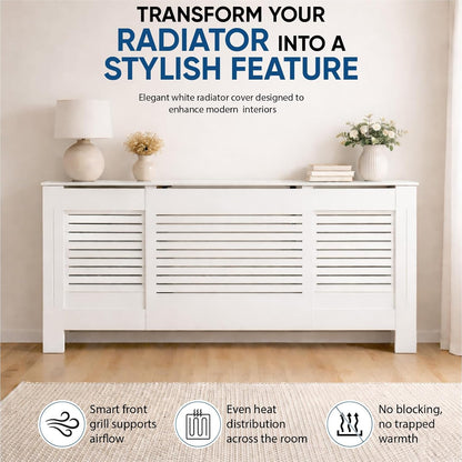 Home Treats Designer White Mdf Adjustable Radiator Cover (Adjustable)