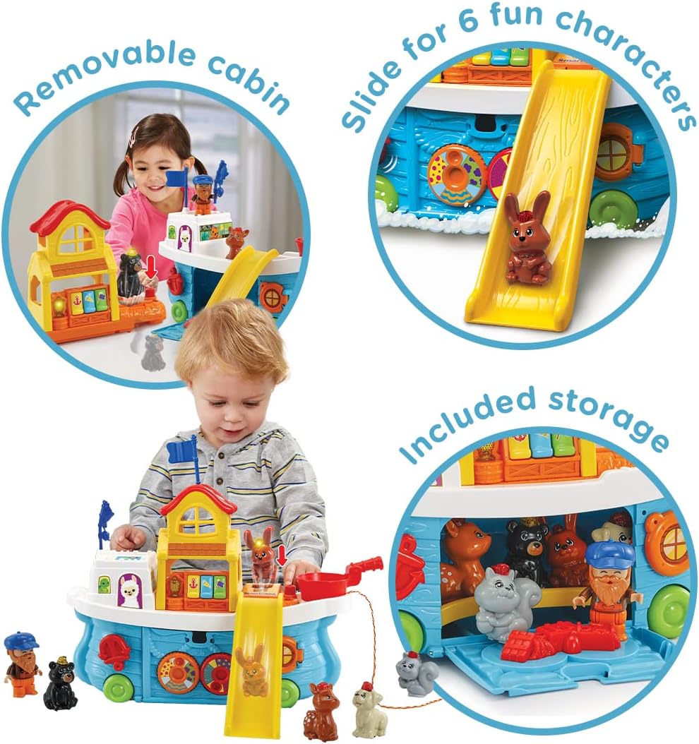 VTech Baby Animal Friends Boat, Interactive Baby Playset with Music, Animal Characters, Sensory Gift for Infants